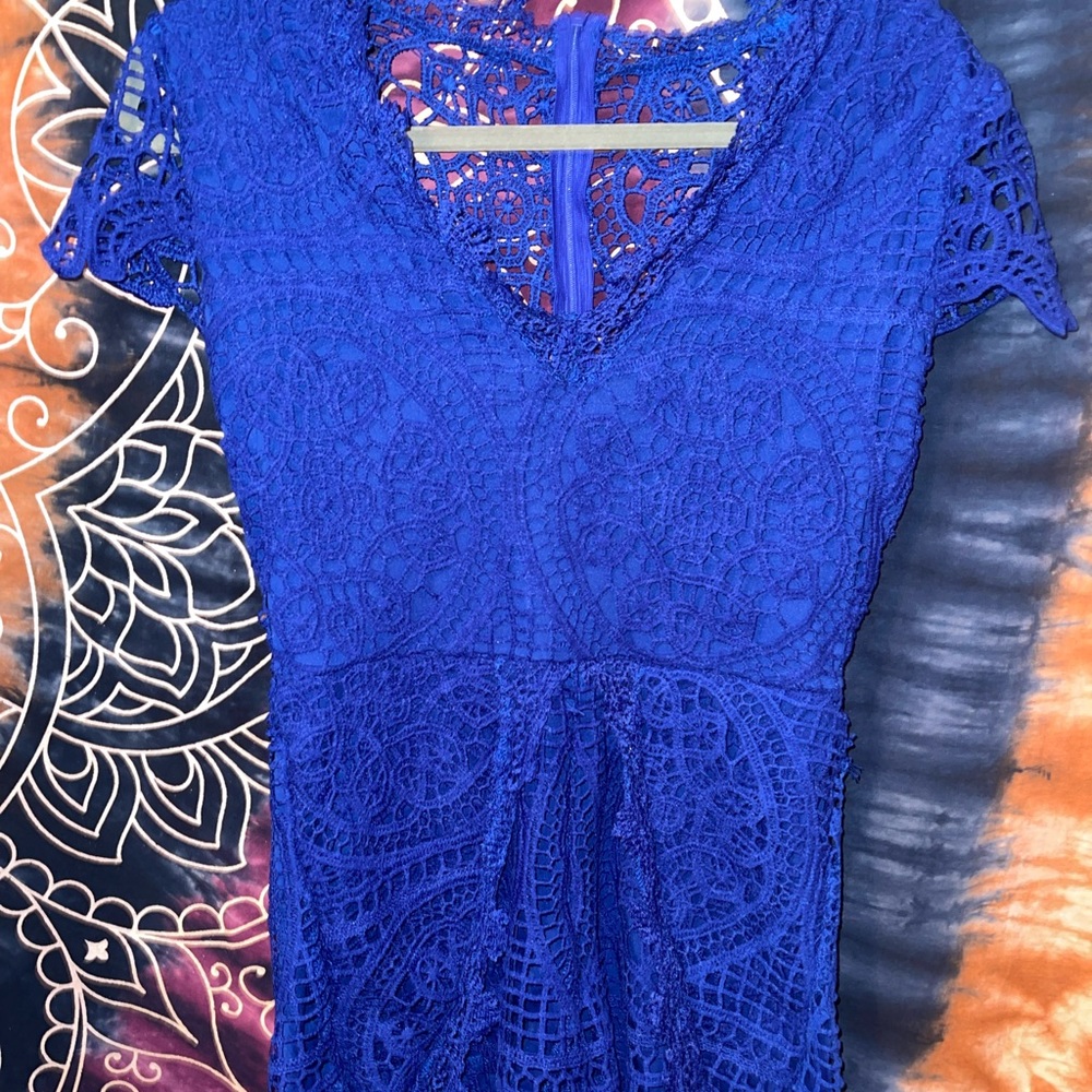 Woman’s Blue Lacy Romper